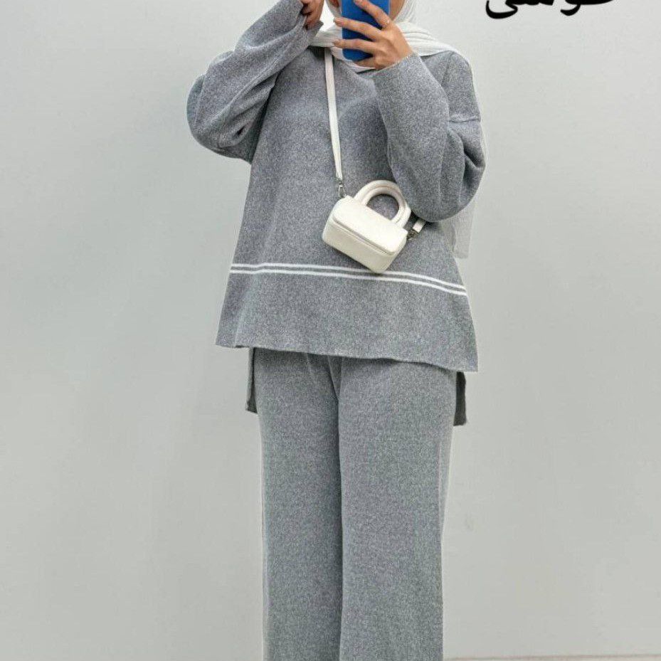 ست بلوز شلوار پشت بلند دو خط